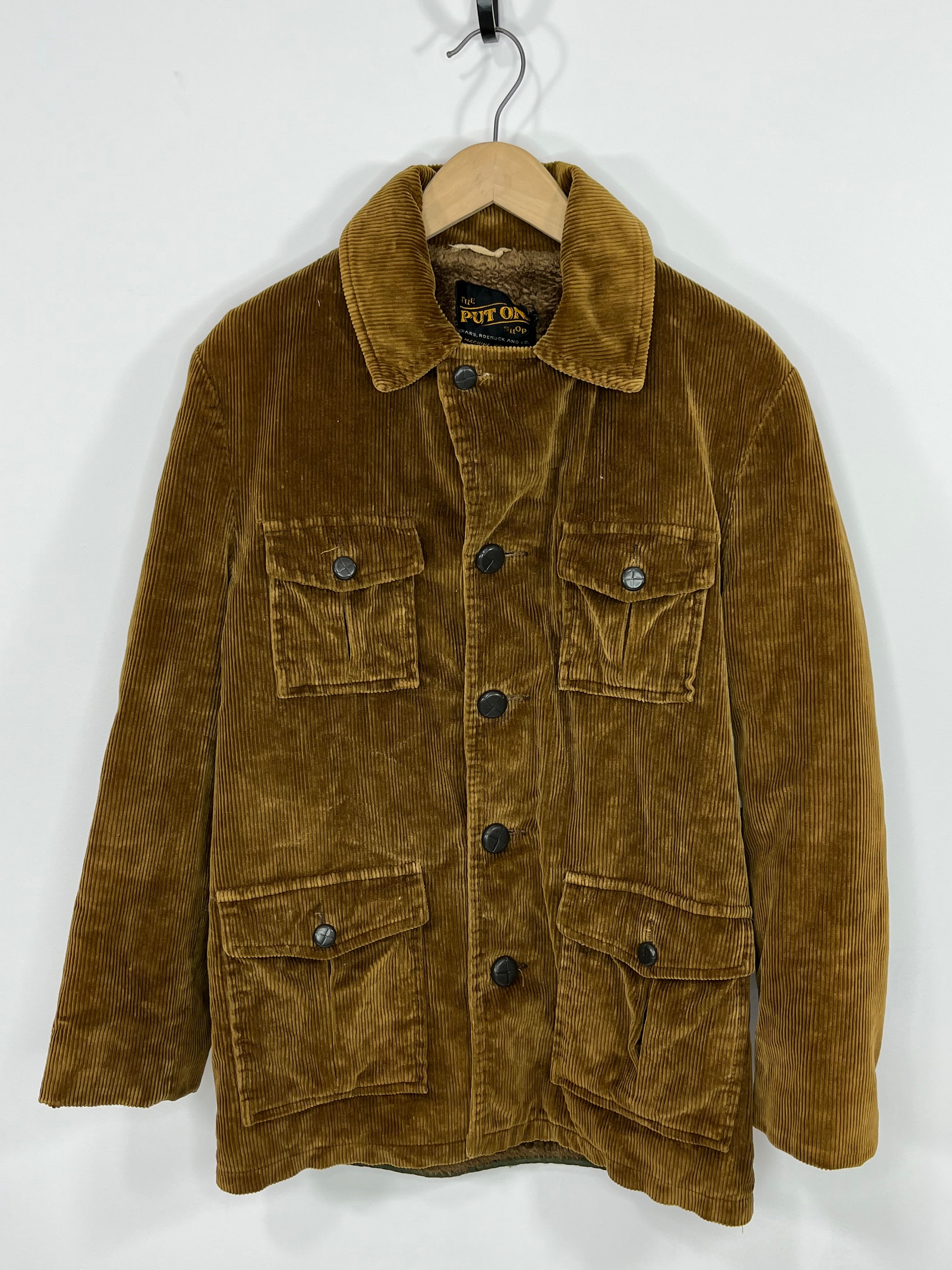 VINTAGE 70s SEARS ROEBUCK BROWN CORDUROY JACKET / COAT – LET