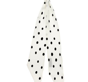 ROCKINS Big Dot Super Skinny Scarf Ivory