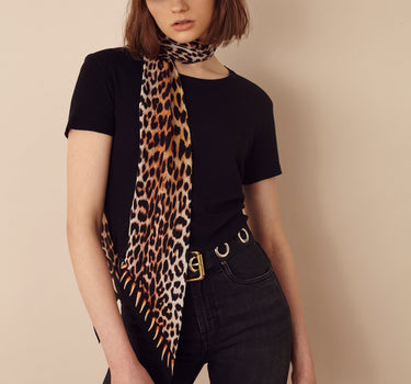 ROCKINS Leopard Teeth Gold Classic Skinny Scarf