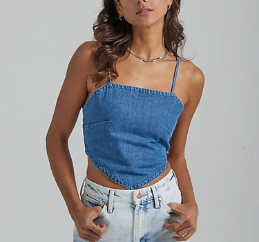 WRANGLER WOMEN'S BANDANA DENIM TOP