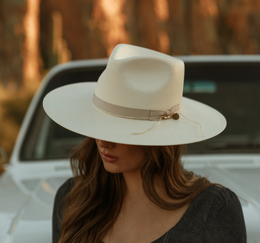 Stetson JW Marshall Straw Flat Brim Hat