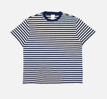 NUDIE JEANS LEIF BRETON STRIPE T-SHIRT OFFWHITE/BLUE