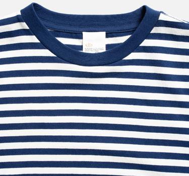 NUDIE JEANS LEIF BRETON STRIPE T-SHIRT OFFWHITE/BLUE