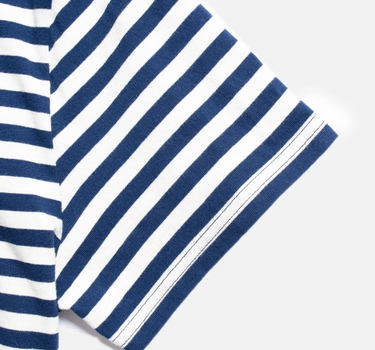 NUDIE JEANS LEIF BRETON STRIPE T-SHIRT OFFWHITE/BLUE