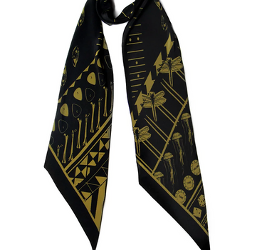 ROCKINS Black & Gold The Rockins Classic Skinny Scarf