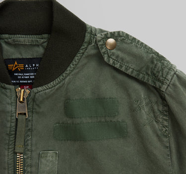ALPHA INDUSTRIES WOMENS L-2B RIP AND REPAIR BOMBER JACKET