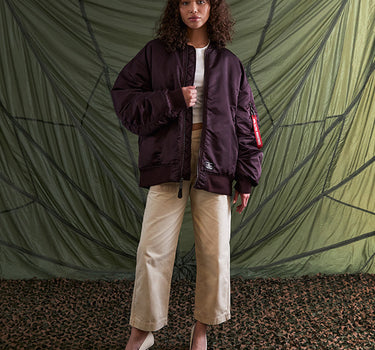 ALPHA INDUSTRIES WOMENS OVERSIZED MA-1 MOD FLIGHT JACKET