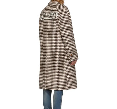 GUCCI MEN'S HOUNDSTOOTH COAT W/ NY YANKEES PATCHES