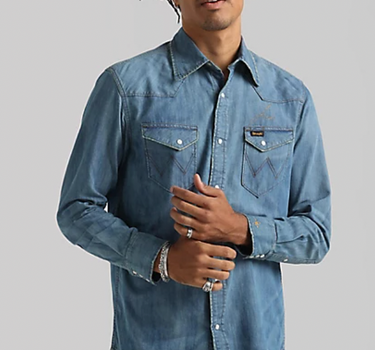 WRANGLER X LEON BRIDGES MEN'S DENIM SHIRT