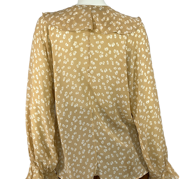 Halston VI Vintage Floral Peach Printed Blouse