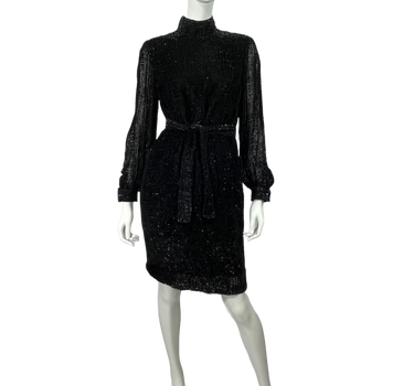 Rudi Gernreich Vintage Black Shimmer Dress w/ Matching Belt for Trendsetter Shop