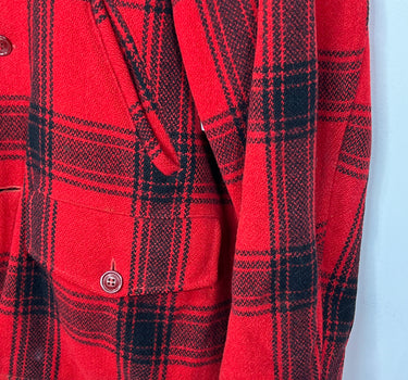 VINTAGE 50s WESTERNFIELD WOOL RED PLAID WOOL HUNTING STYLE JACKET / COAT