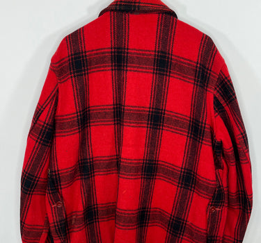 VINTAGE 50s WESTERNFIELD WOOL RED PLAID WOOL HUNTING STYLE JACKET / COAT