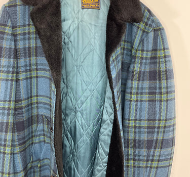 VINTAGE 50s PENDLETON BLUE PLAID WOOL JACKET / COAT