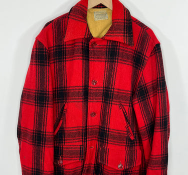 VINTAGE 50s WESTERNFIELD WOOL RED PLAID WOOL HUNTING STYLE JACKET / COAT