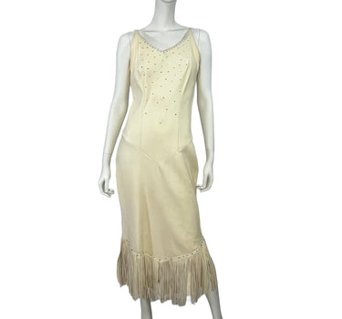 Vintage Custom Leather & Rhinestone Fringe Dress